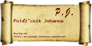 Polácsik Johanna névjegykártya